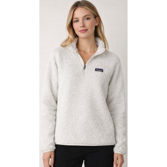 Patagonia Jackets & Blazers - Patagonia Women's White Fleece Zip Jacket Mid-Length Long Sleeve Outdoor Size L